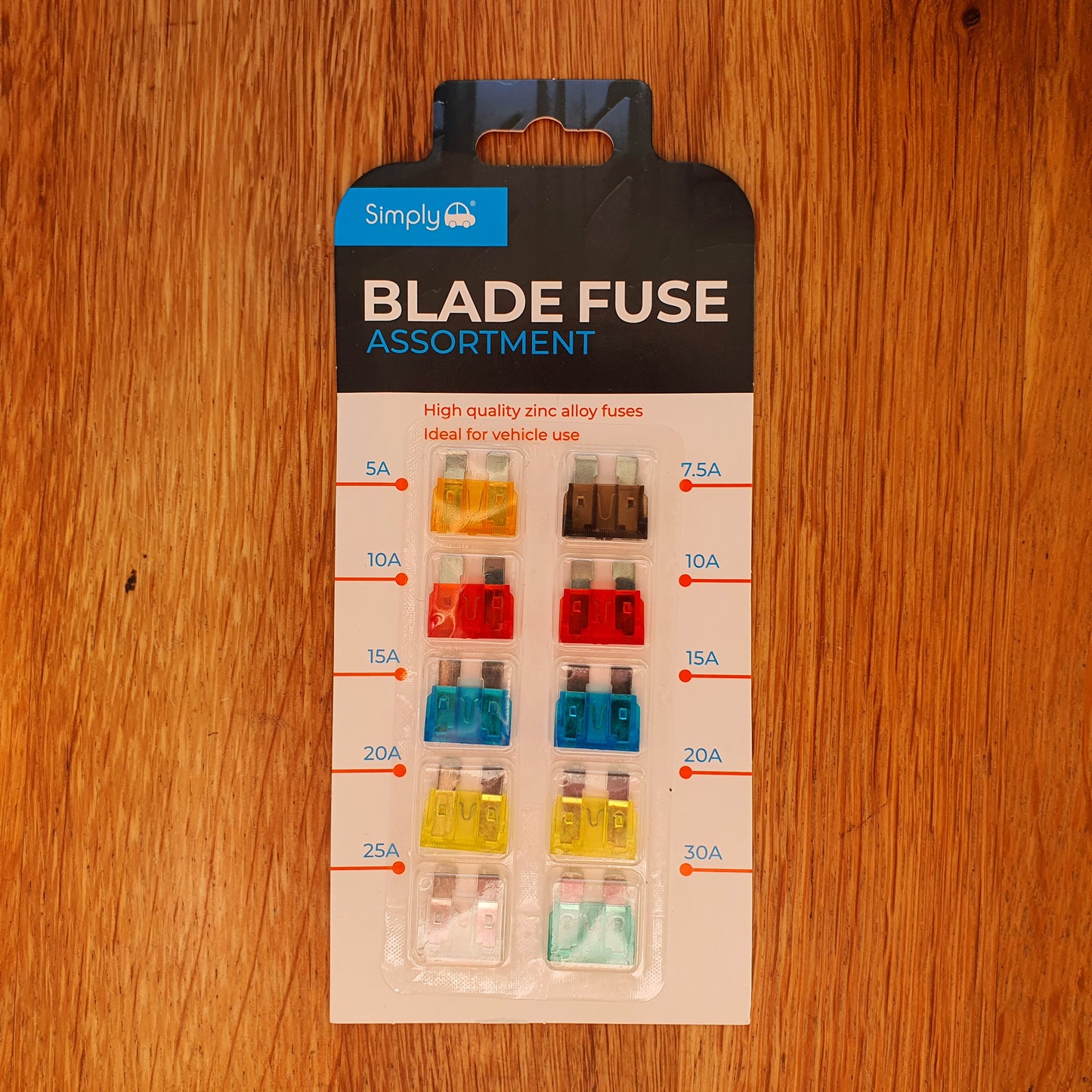 Set of Ten Standard Blade Fuses
