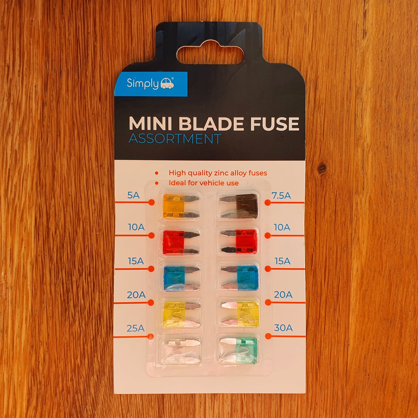 Set of Ten Mini Blade Fuses